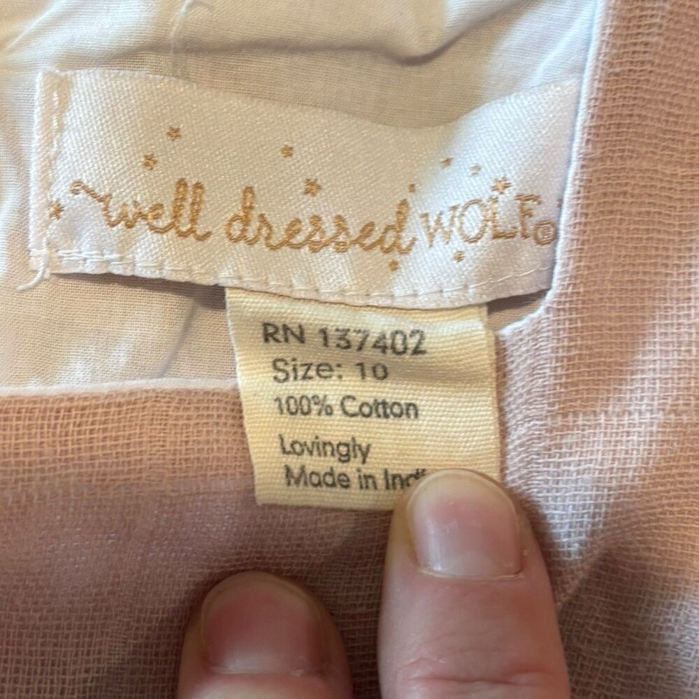WDW 2019 Julia Dress Girls 10 Earthy Mauve Muslin Gauze Cotton Boho - Picture 6 of 8